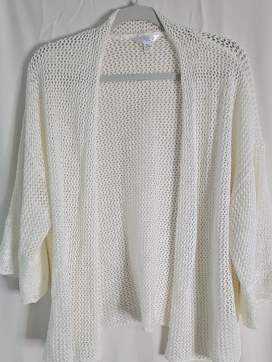 Time and Tru Sweaters - Time and Tru Open-Knit Cream Cardigan